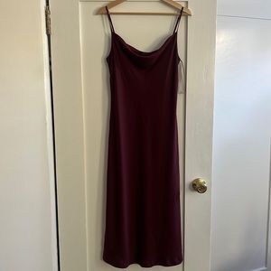 Burgundy midi Slip dress banana republic size 8